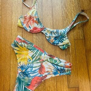 Tropical Print Bikini Set